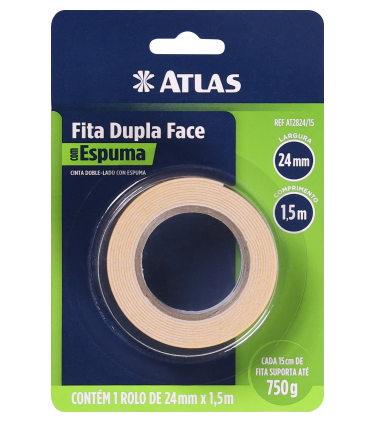 FITA DUPLA FACE ESPUMA 24MM X 1,5M