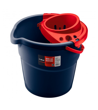 Plastic bucket with strainer for mops